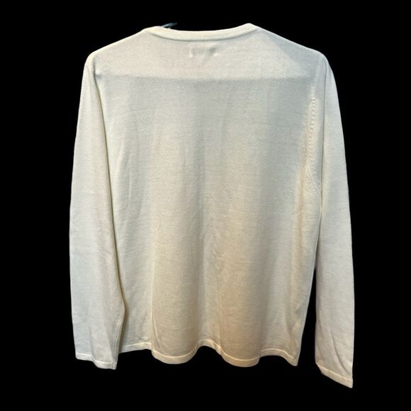 Yarnworks Sweater Beautiful cream color Large long sleeve pullover cardigan NWOT - Picture 2 of 8
